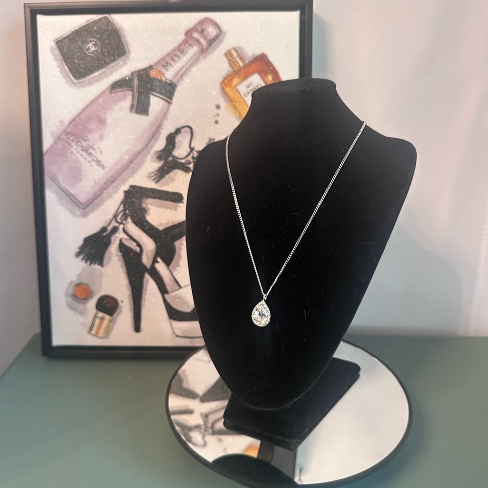 Givenchy Silver Teardrop Necklace